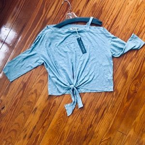 NWT Michael Stars tie-front, cold shoulder top